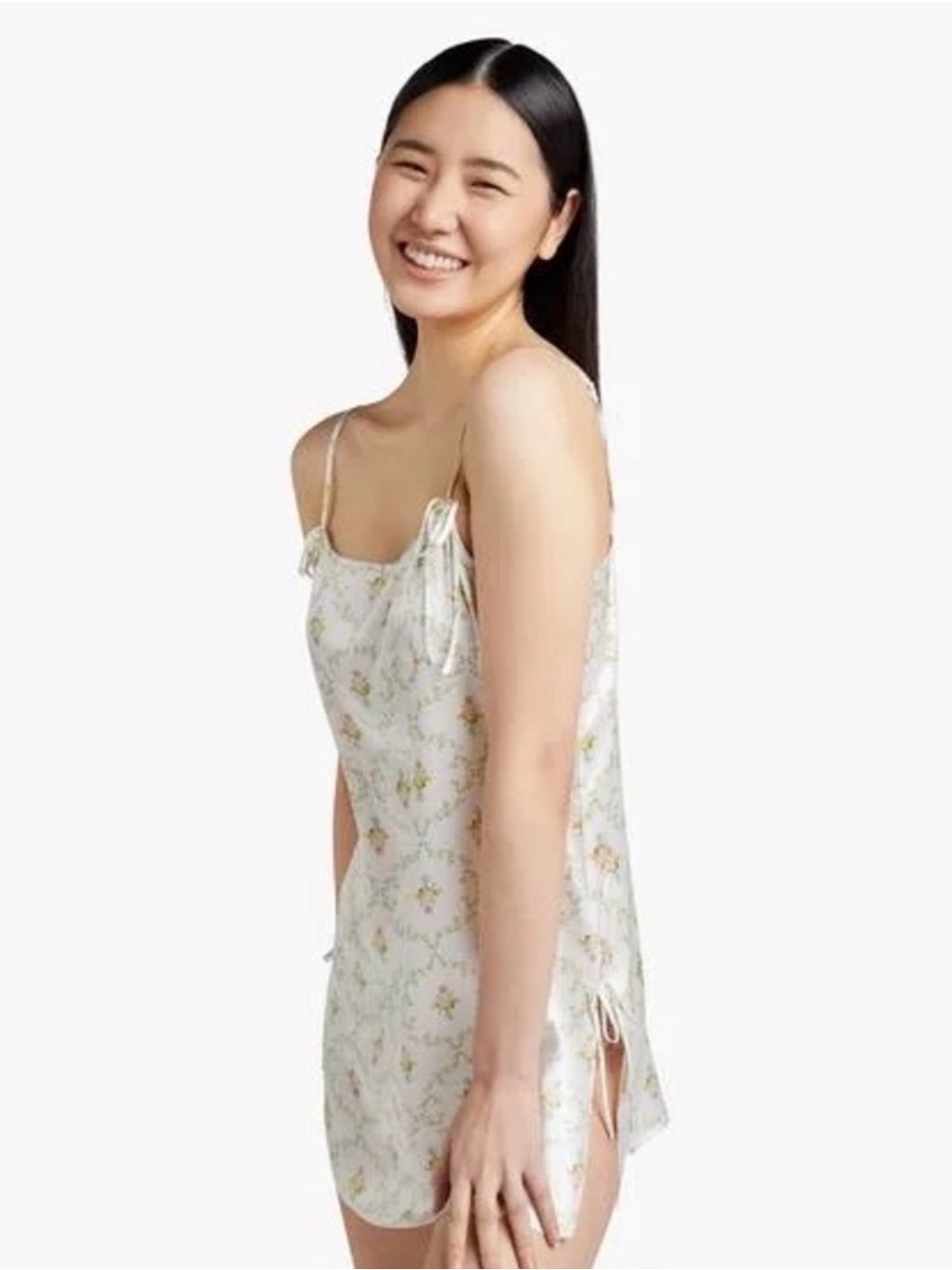 Hill House Tati 100% Silk Teddy “Pastel Trellis” Print Size XS